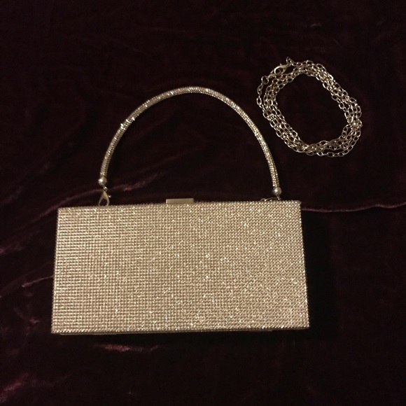 Bling Rectangle Evening Tote Clutch Crossbody Bag - Picture 10 of 10